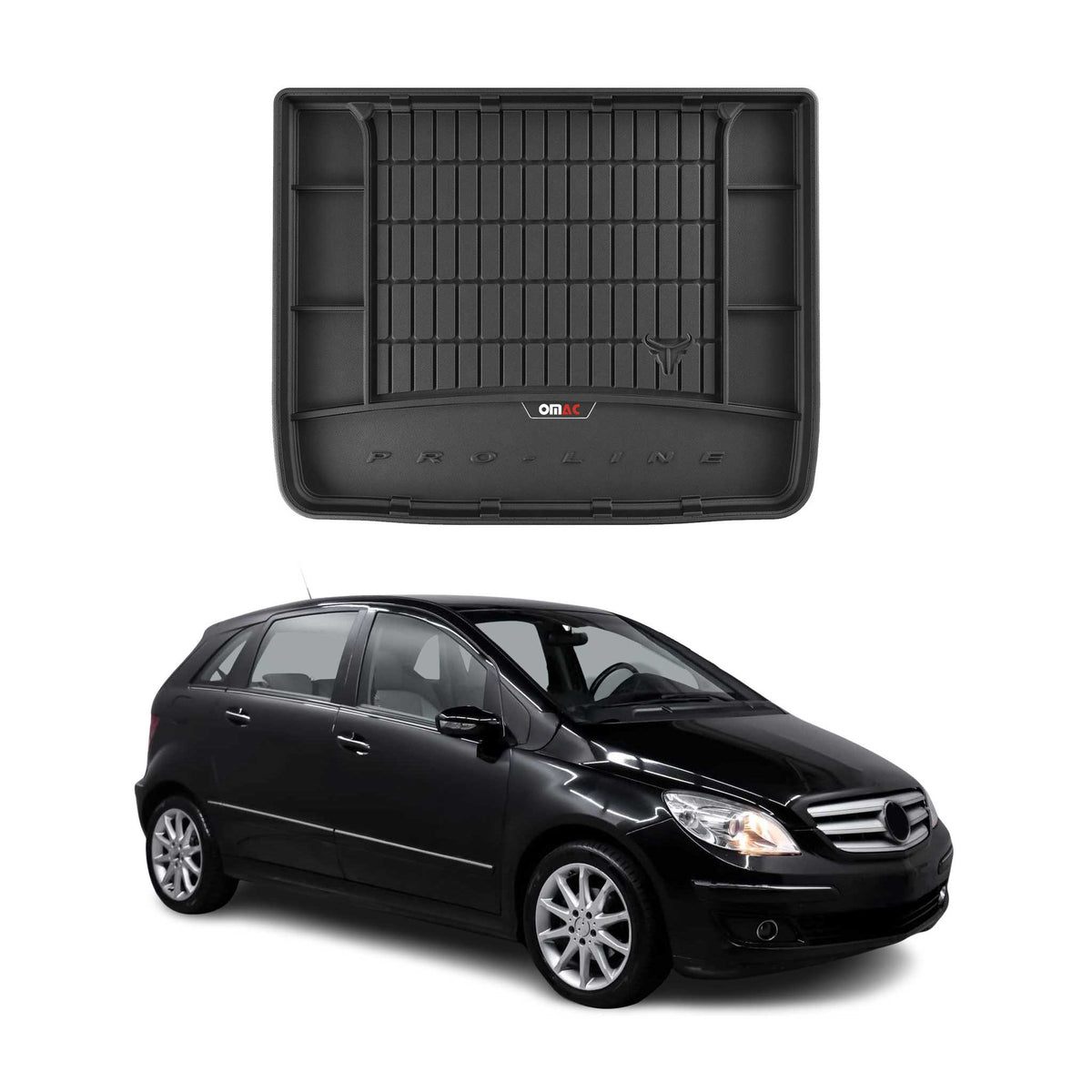 OMAC Gummi Kofferraumwanne für Mercedes B Klasse W245 2005-2011 Schwarz TPE