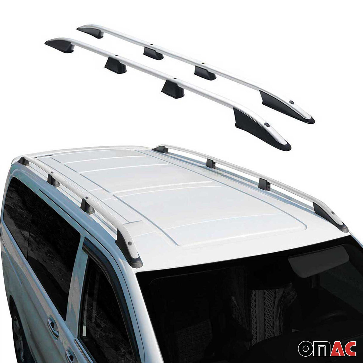 Dachreling Dachgepäckträger für VW Caddy Maxi 2010-2015 L2 Langer  Alu Silber 2x
