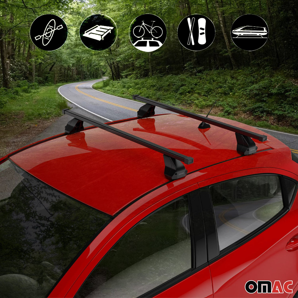 Menabo Dachträger Grundtäger für Citroen C4 2004-2010 75kg Stahl Schwarz 2 tlg