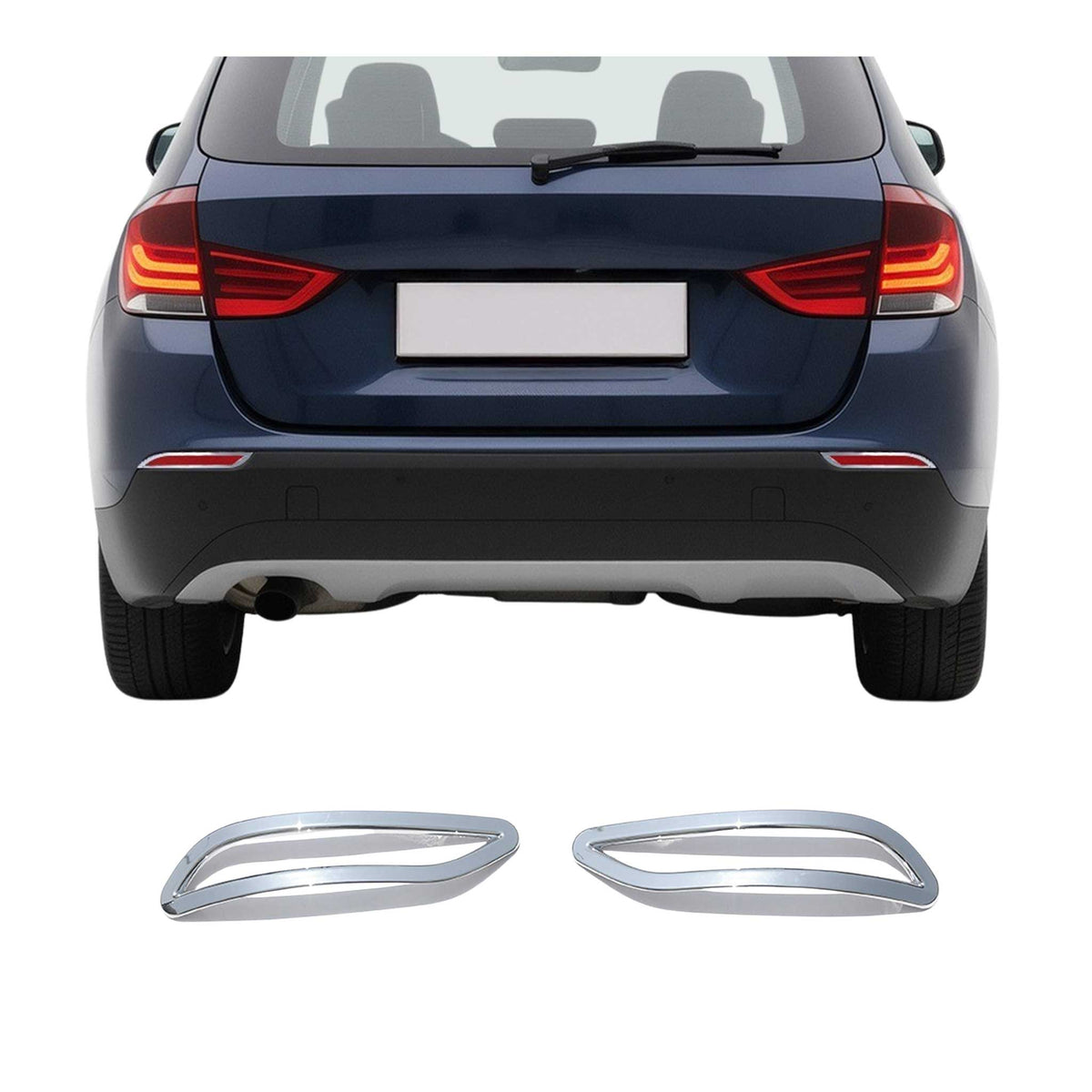 Reflektor Blenden Reflektorleiste für BMW X1 E84 2012-2015 Chrom ABS Silber 2tlg