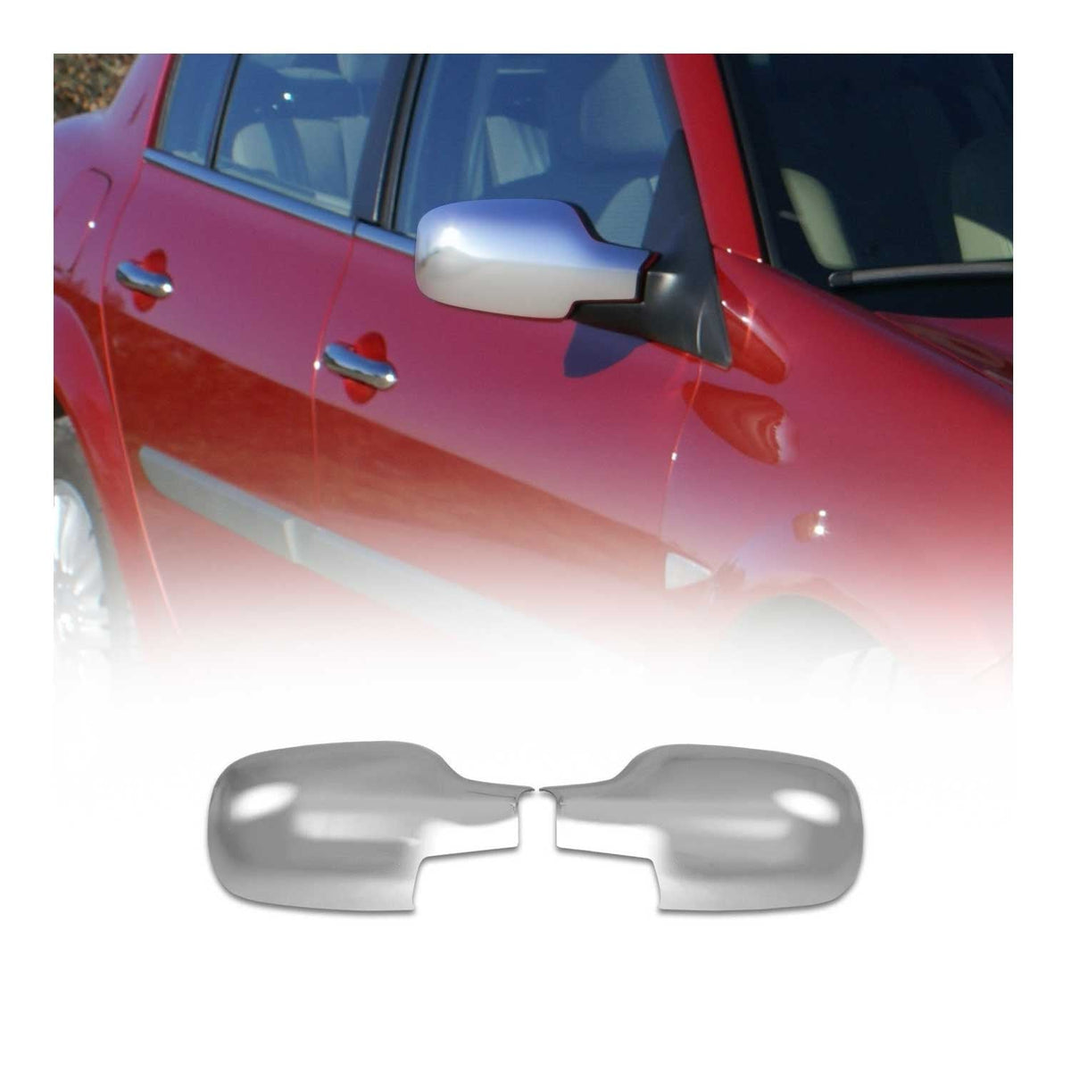 Spiegelkappen Spiegelabdeckung für Renault Fluence 2002-2008 Chrom ABS Silber
