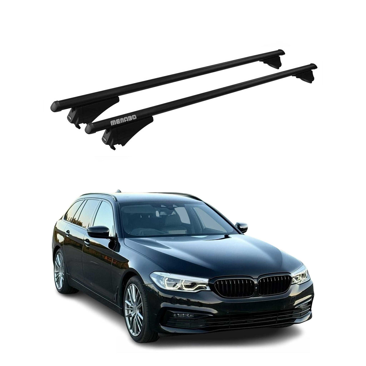 Menabo Dachträger Grundtäger für BMW 5er Touring G31 2017-2023 75kg Alu Schwarz