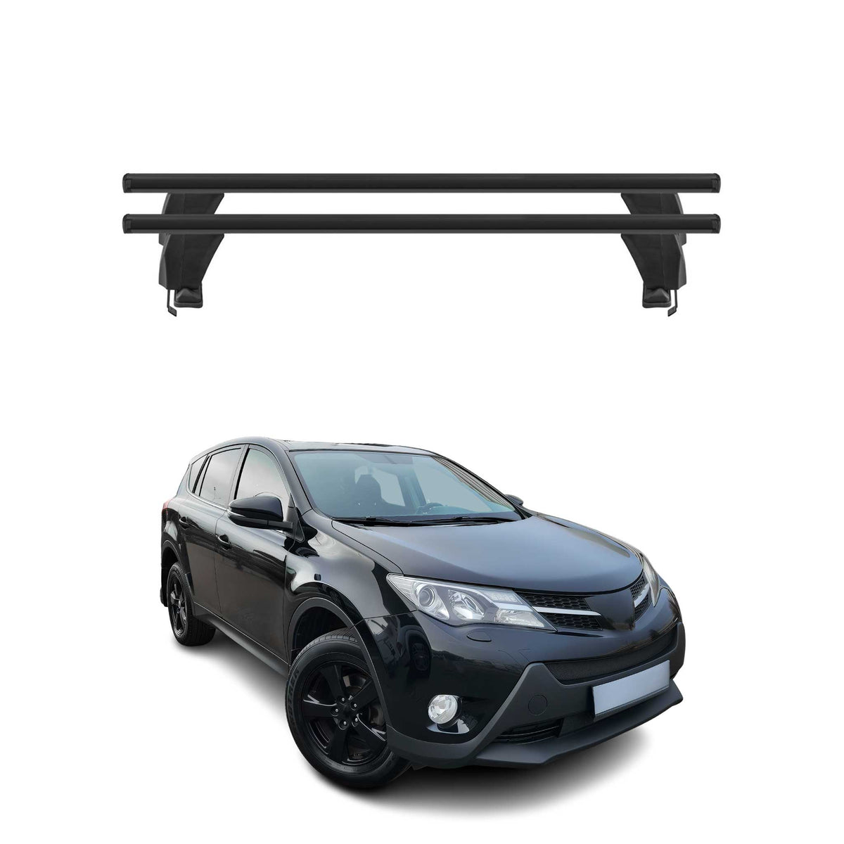 Menabo Dachträger Grundtäger für Toyota RAV4 XA40 2012-2015 50kg Alu Schwarz 2x