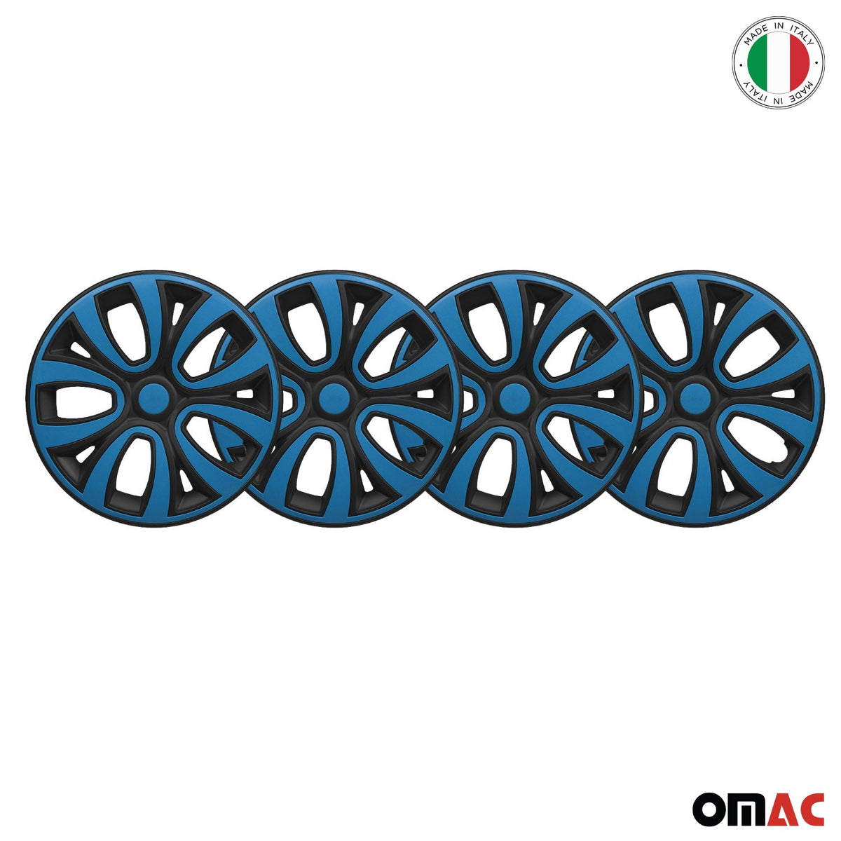 4x Radzierblenden Radblenden Radkappen für 14" Zoll Stahlfelgen Blau Schwarz