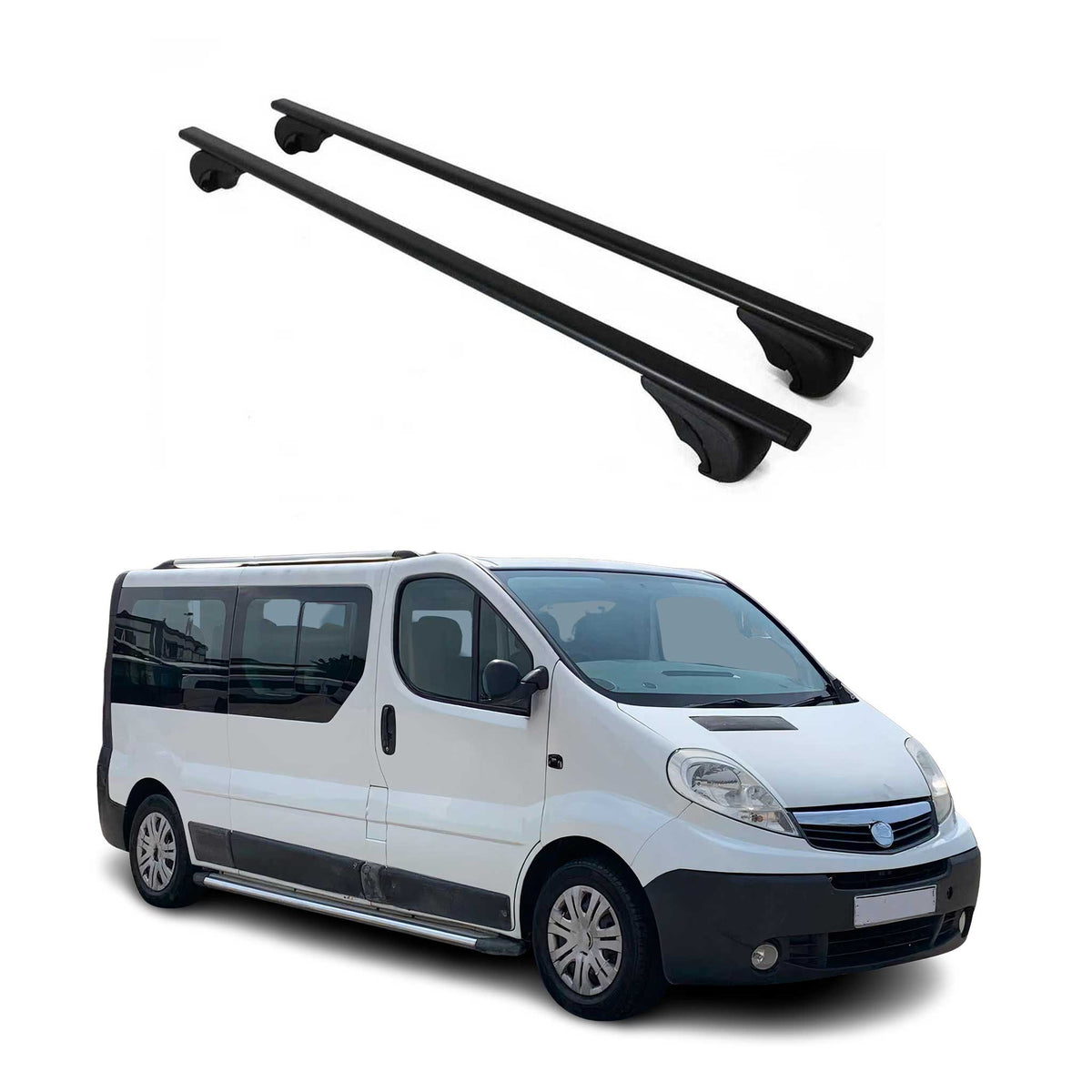 Dachträger Grundträger für Opel Vivaro A 2001-2014 75kg Stahl Schwarz 2 tlg