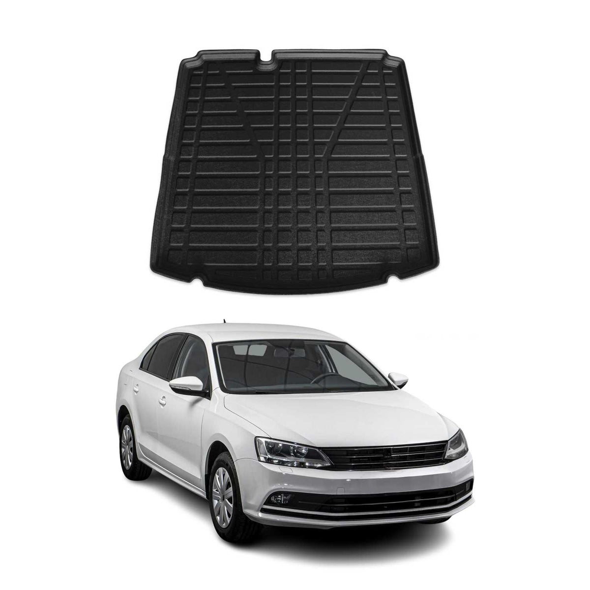 Gummi Kofferraumwanne Laderaumwanne für VW Jetta 2011-2014 TPE Schwarz
