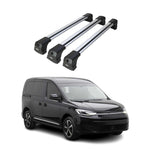 Dachträger Grundträger für VW Caddy V Maxi 2020-2026 75kg Aluminium Silber 3 tlg