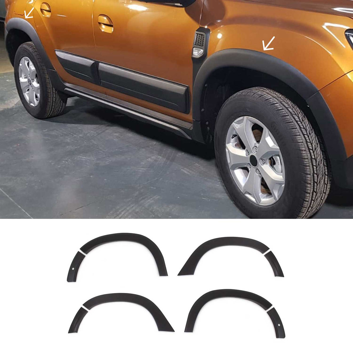 Radläufe Kotflügel Verbreiterung für Dacia Duster II 2017-2024 ABS Schwarz 4tlg