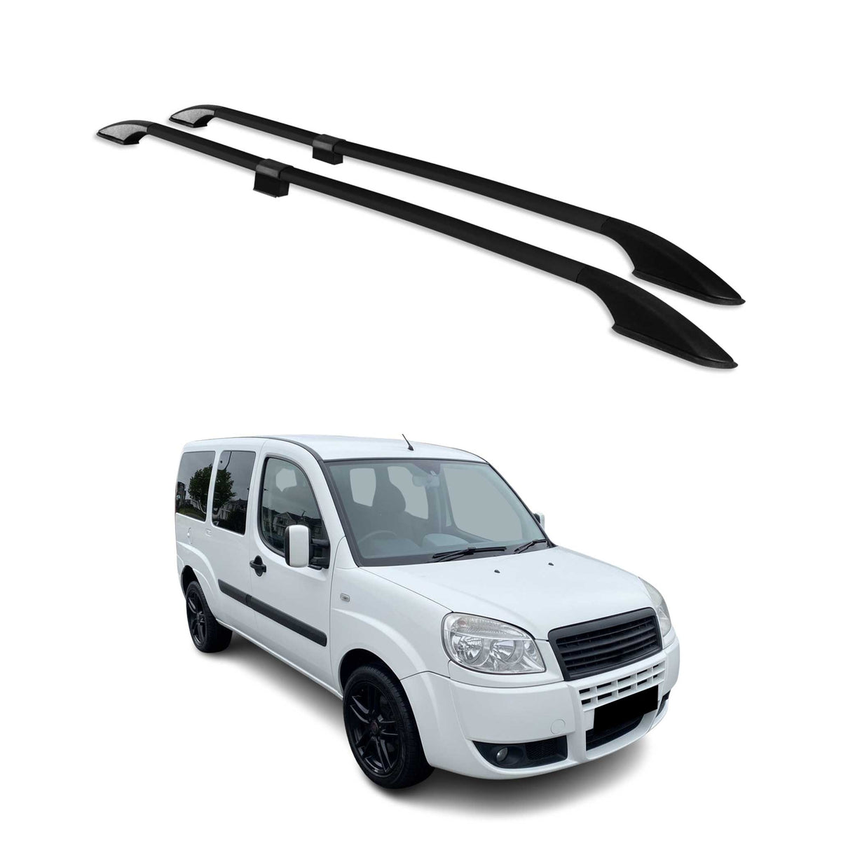 Dachreling Dachgepäckträger Relingträger für Fiat Doblo 2000-2010 L2 Alu Schwarz