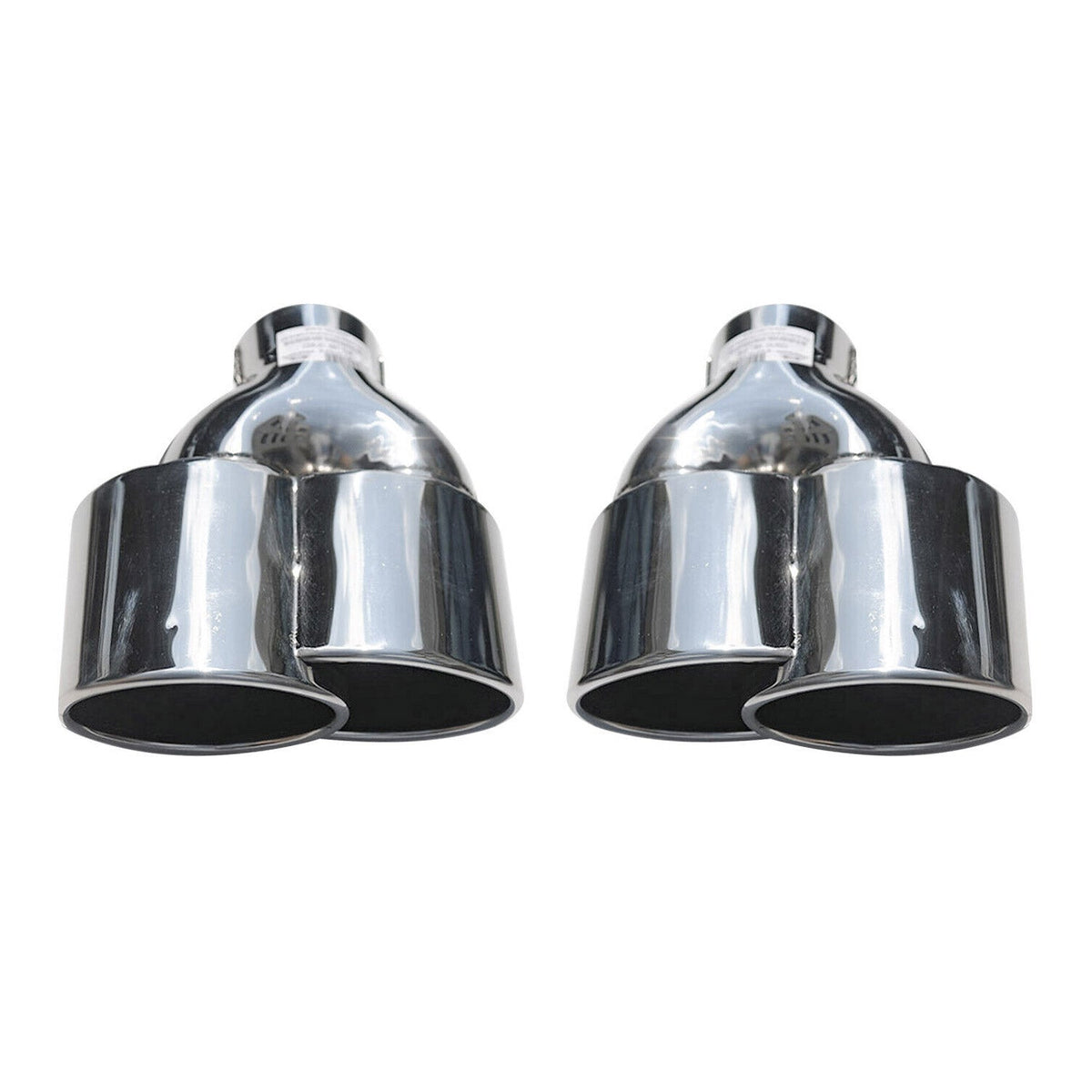 Auspuffblende Chrom 190*80 Edelstahl Silber Rechts und Links 2 tlg
