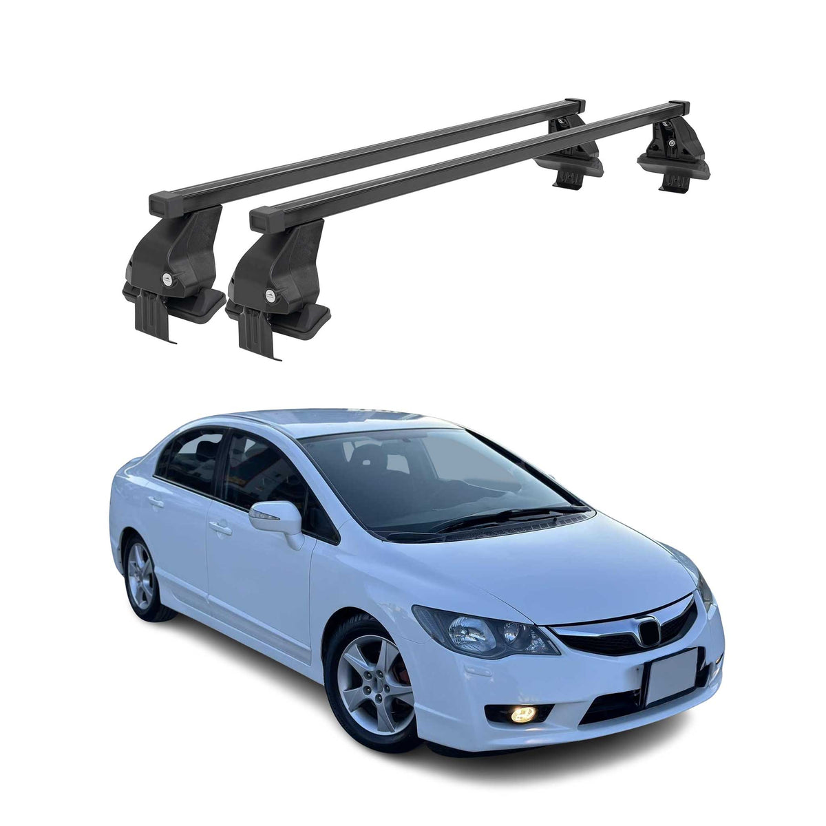 Menabo Dachträger Grundtäger für Honda Civic mk8 2005-2011 50kg Stahl Schwarz 2x