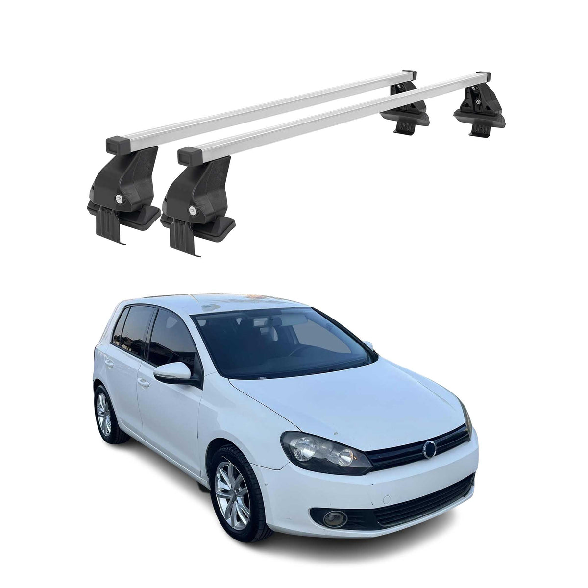 Menabo Dachträger Grundtäger für VW Golf 2008-2012 5tür 50kg Stahl Silber 2 tlg