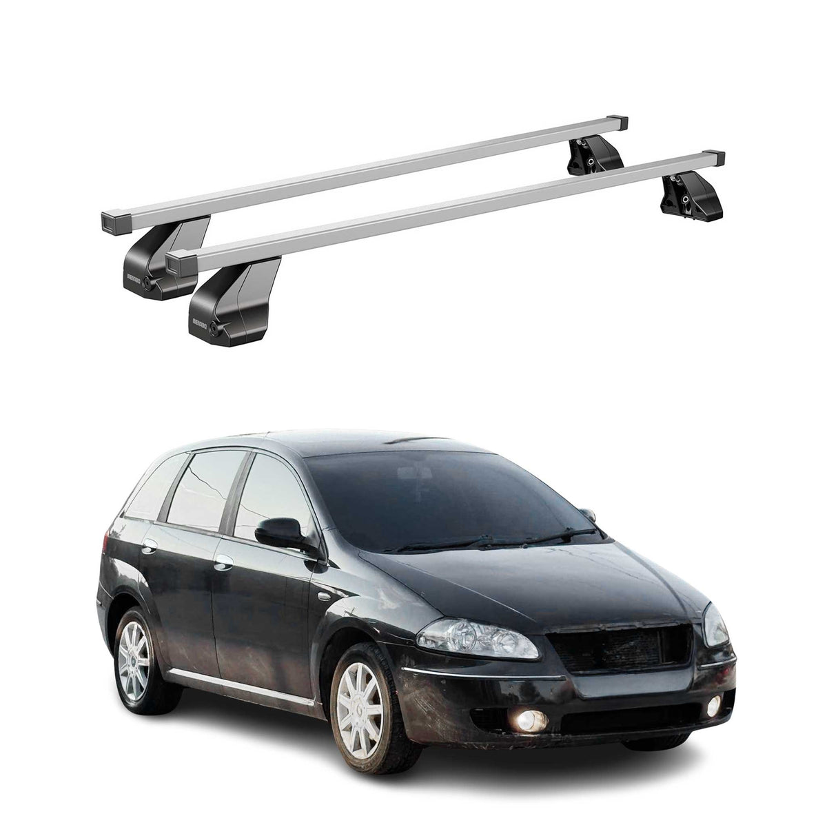 Menabo Dachträger Grundtäger für Fiat Croma 2005-2010 75kg Stahl Silber 2 tlg