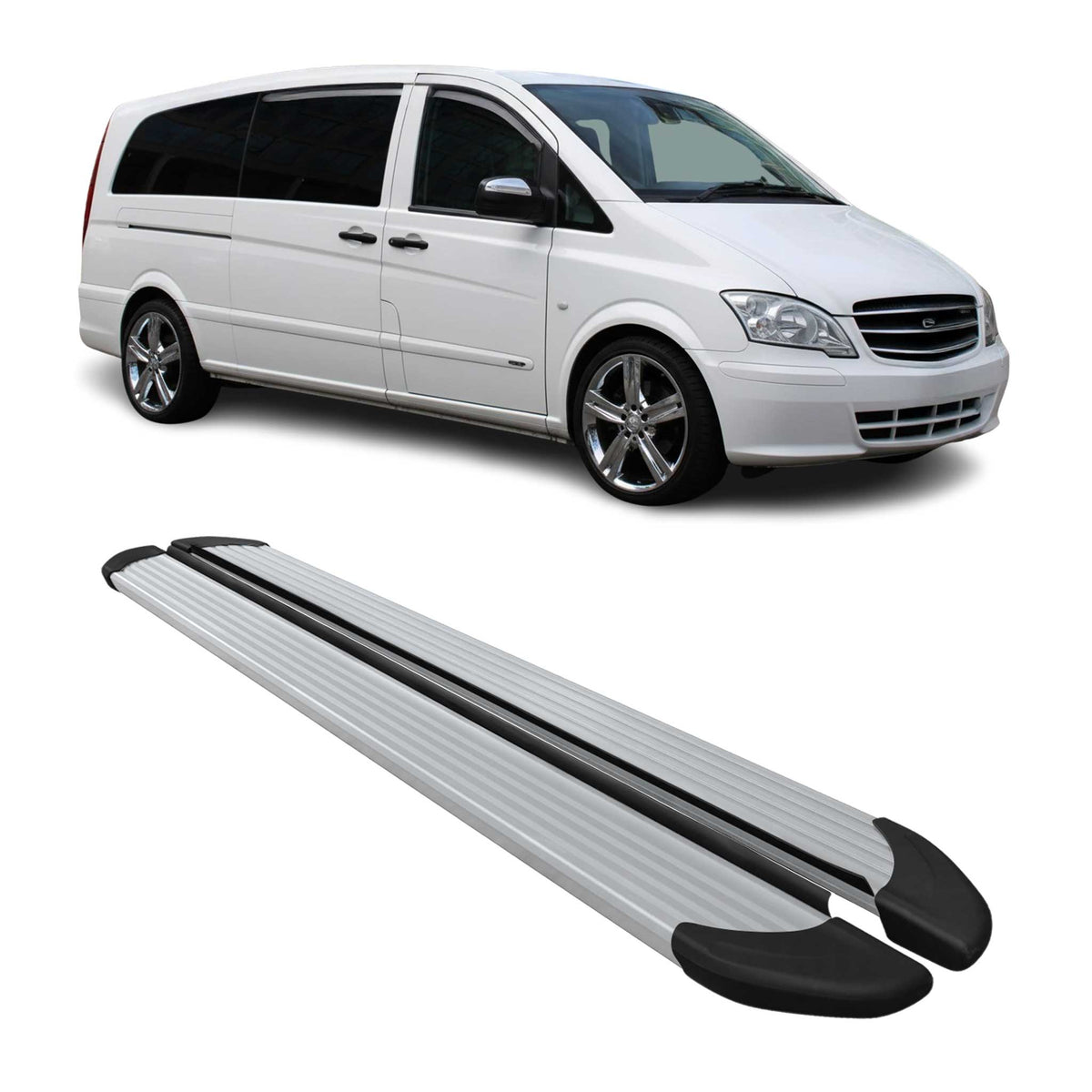 Seitenschweller Trittbretter Schweller für Mercedes Viano W639 2003-2014 L3 Alu