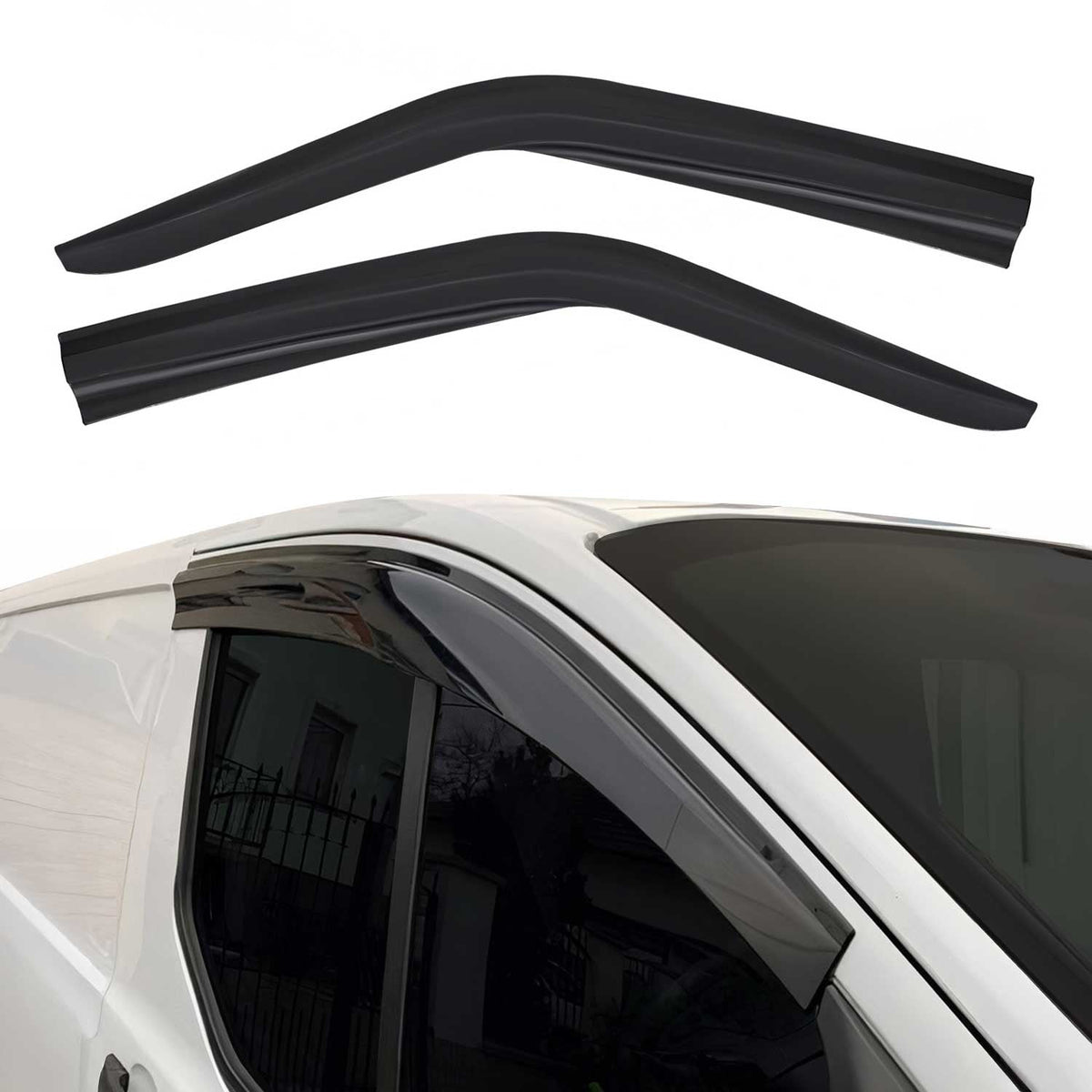 2x Windabweiser Regenabweiser für Renault Trafic 2001-2014 Acryl Dunkel