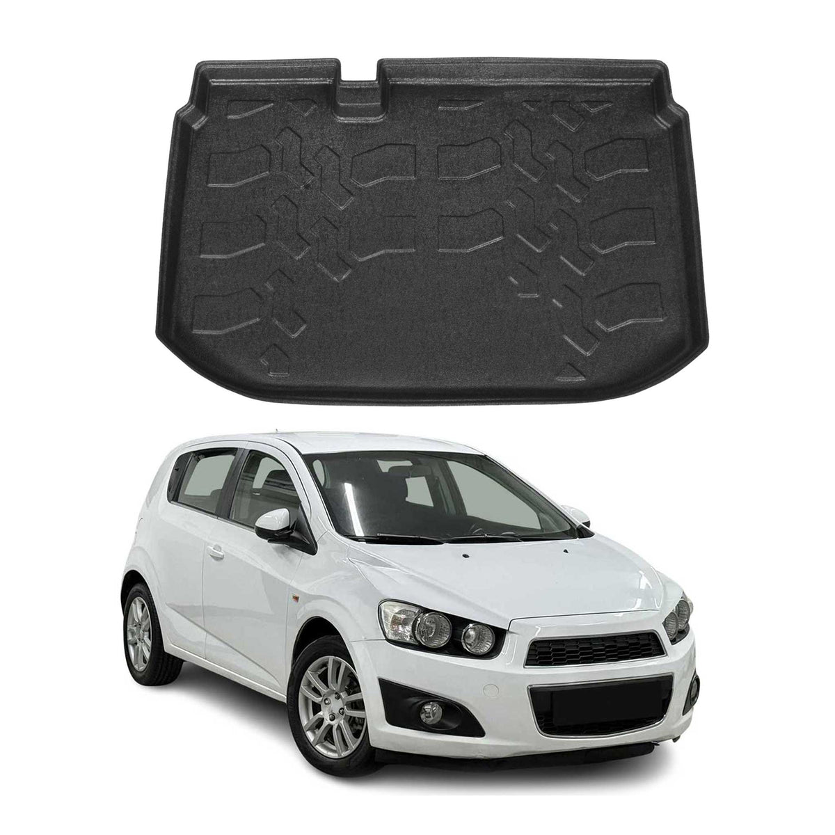 Kofferraumwanne Laderaumwanne für Chevrolet Aveo 2012-2024 Schrägheck Gummi TPE