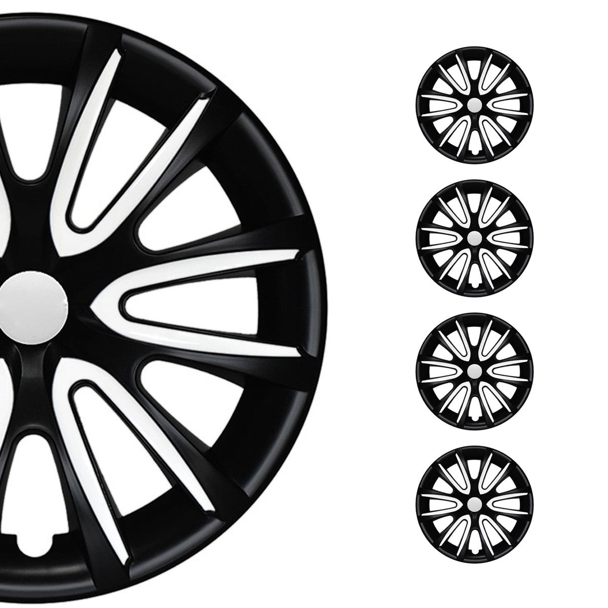 4x Radblenden Radkappen Radzierblende für 16" Zoll Stahlfelgen Matt Schwarz weiß