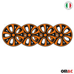 4x Radblenden Radkappen Radzierblenden 16" Zoll Stahlfelgen Matt Schwarz Orange
