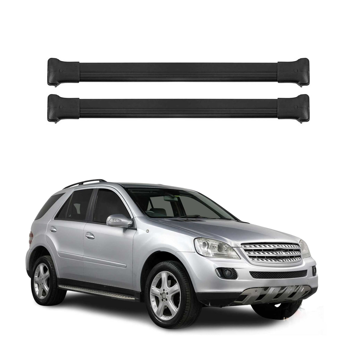 Dachträger Grundtäger für Mercedes ML Klasse W164 2005-2011 75kg Alu Schwarz 2x