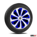 Radkappen Radzierblenden Sparco Sicilia 16" Zoll Abdeckung Silber Blau Carbon 4x