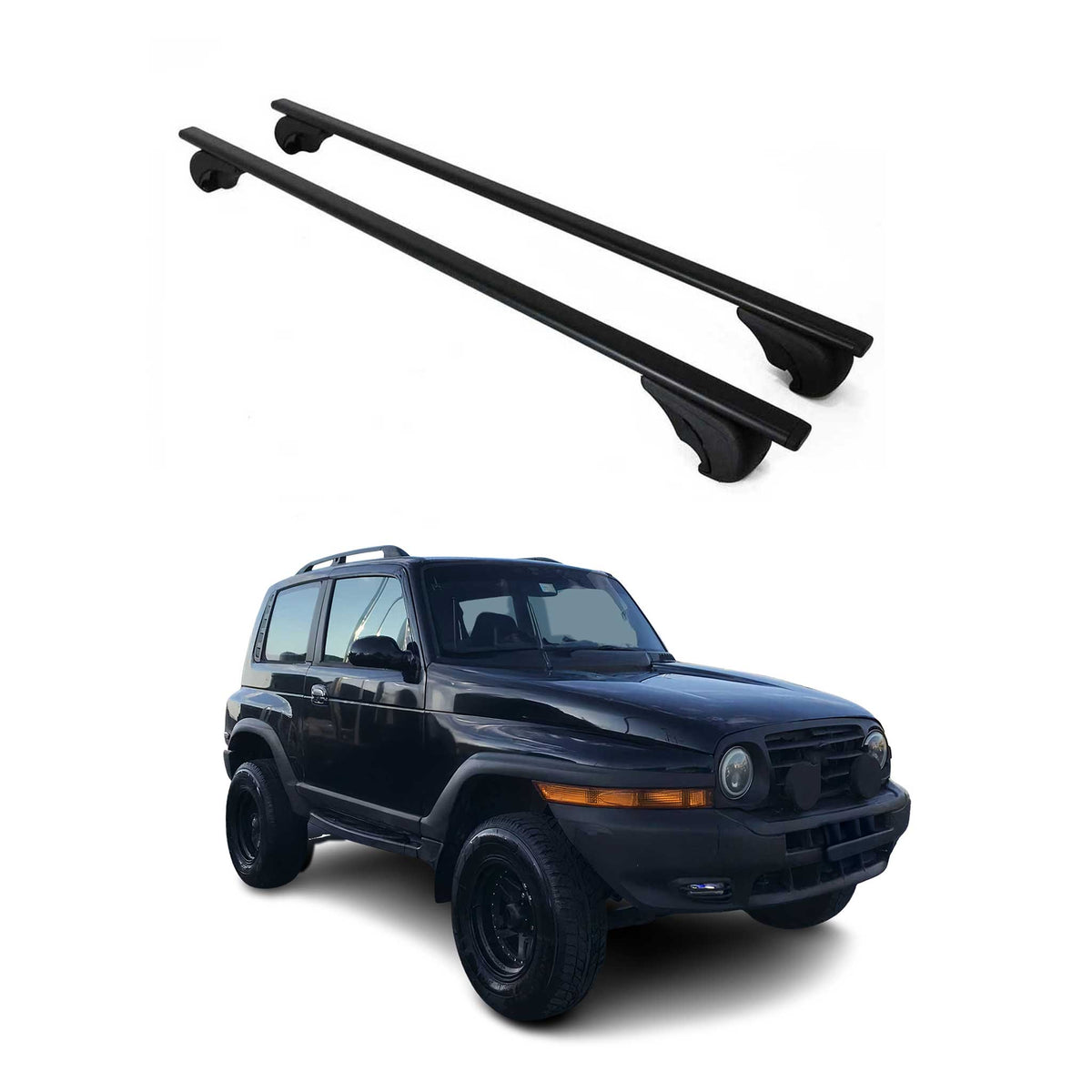 Dachträger Grundträger für SsangYong Korando 1996-2006 75kg Stahl Schwarz 2 tlg