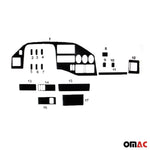 Innenraum Dekor Cockpit für Mercedes Sprinter W901 902 903 Wurzelholz Optik 24x