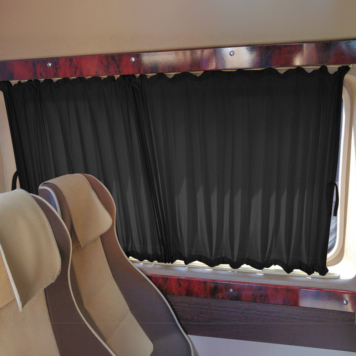 Gardinen Sonnenschutz für Ford Transit 2000-2014 Mittel Doppelhecktür Schwarz 6x