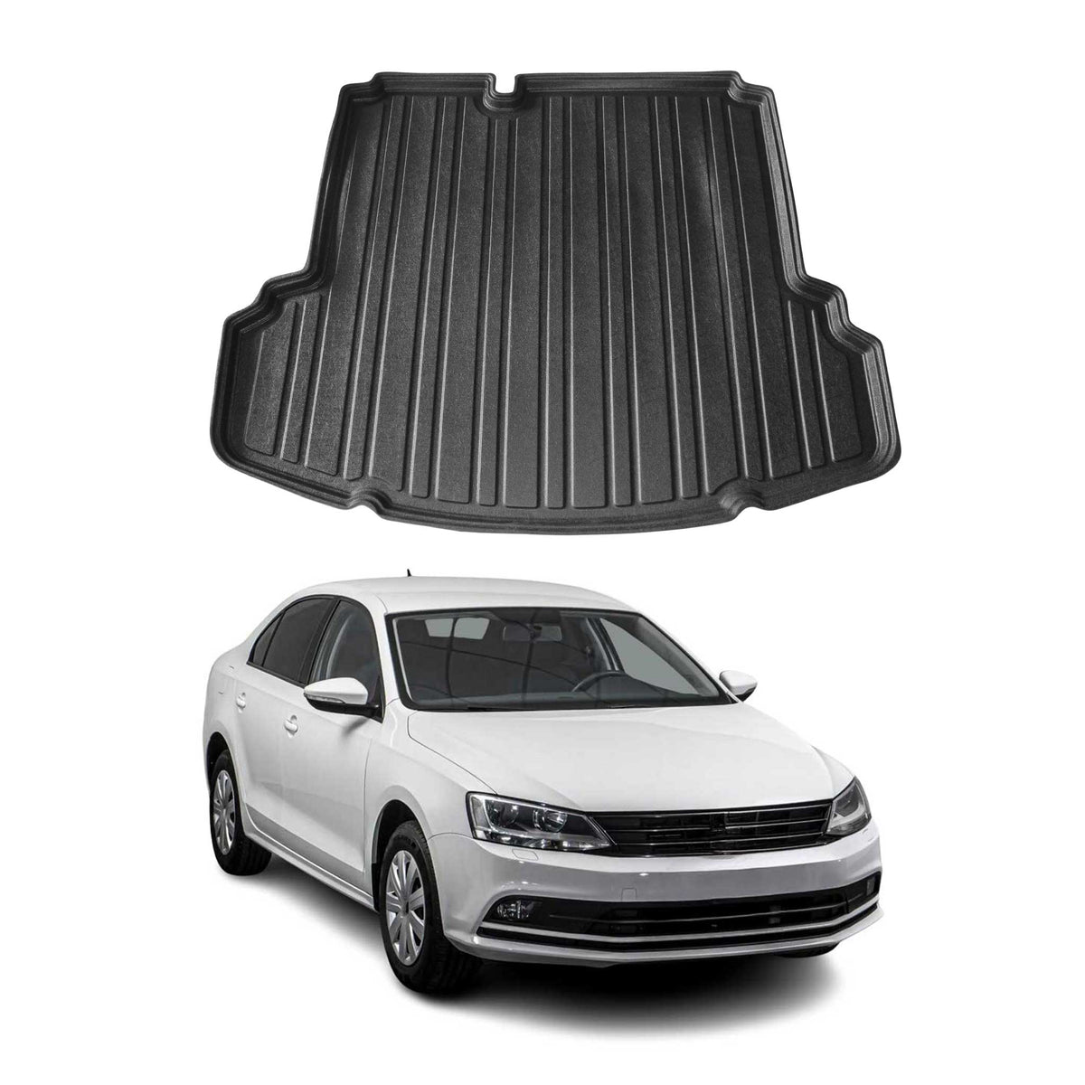 Kofferraumwanne Laderaumwanne für VW Jetta 2011-2014 Gummi TPE Schwarz