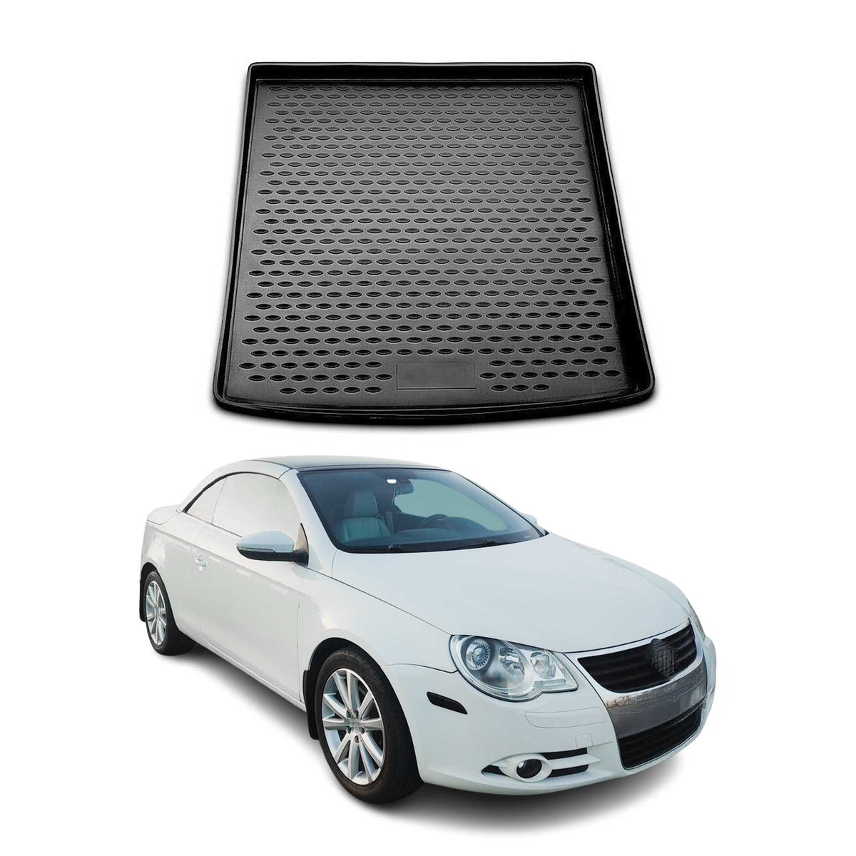 Kofferraummatte Kofferraumwanne für VW Eos 2006-2015 Gummi TPE Schwarz