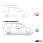 Trittbretter Seitenschweller für Peugeot Rifter 2018-26 Kombi L2 Schwarz Alu 2x
