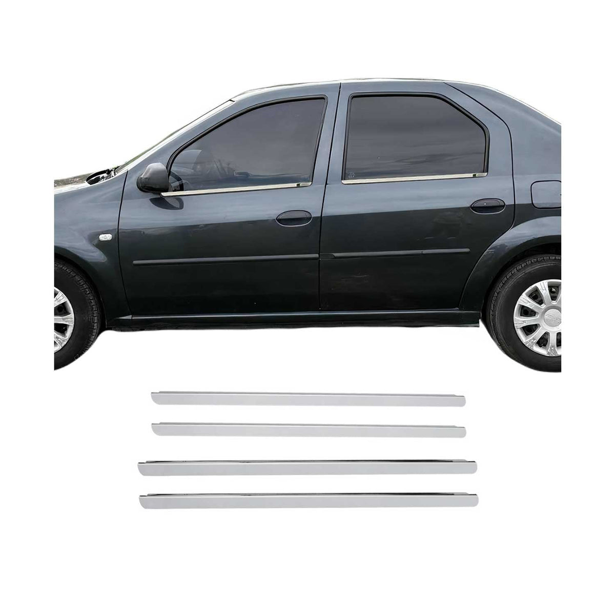 Fensterleisten Zierleisten für Dacia Logan MCV I 2006-2012 Edelstahl 4tlg
