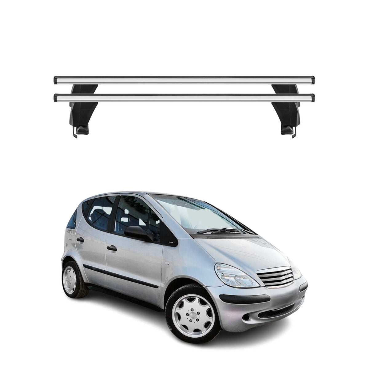 Menabo Dachträger Grundtäger für Mercedes A Klasse W168 1997-2004 50kg Silber 2x