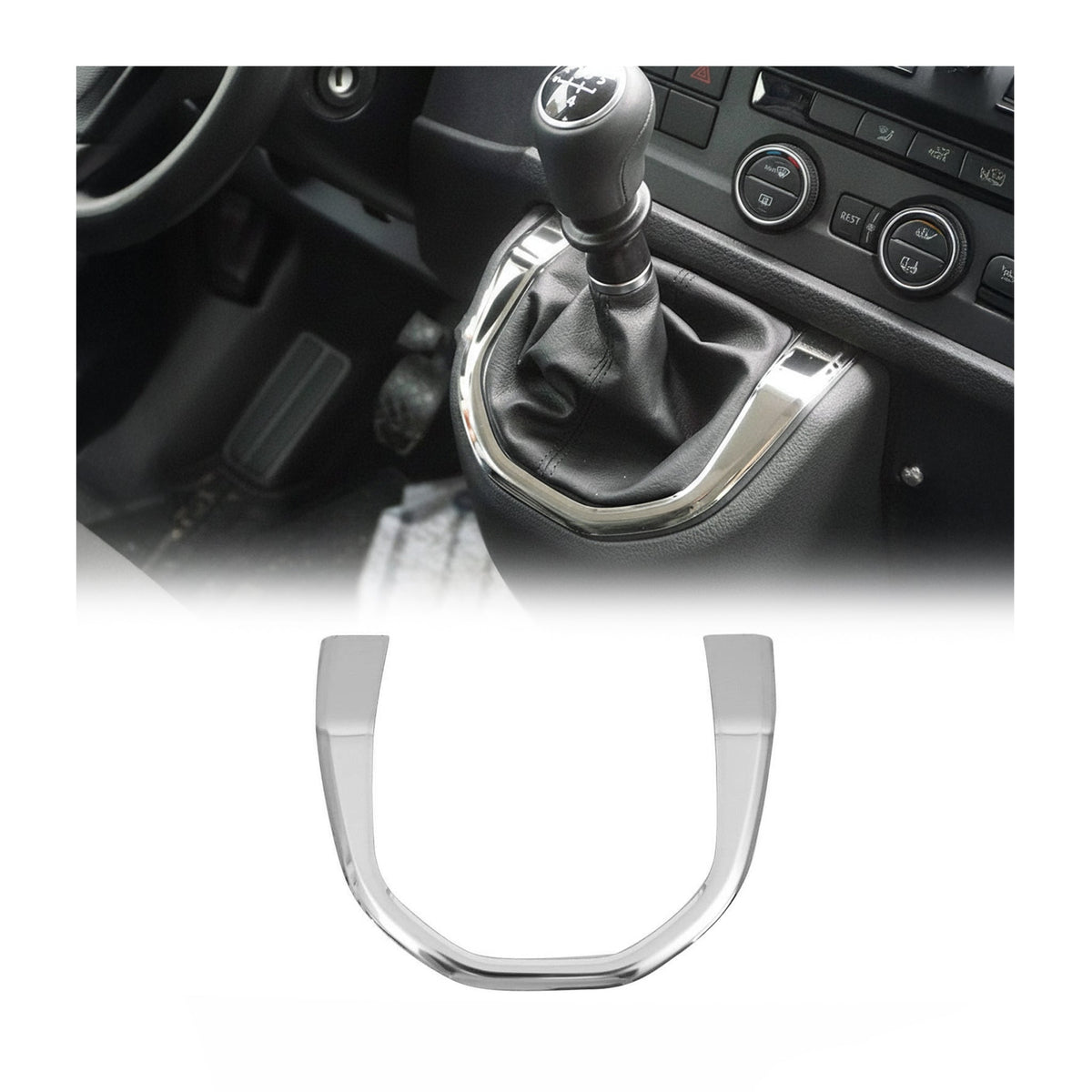 Schaltgetriebe Rahmen für VW T6 Transporter 2015-2019 Manuelle Edelstahl Chrom