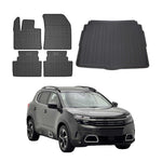 Fußmatten & Kofferraumwanne Set für Citroen C5 Aircross 2018-2025 Untere Gummi