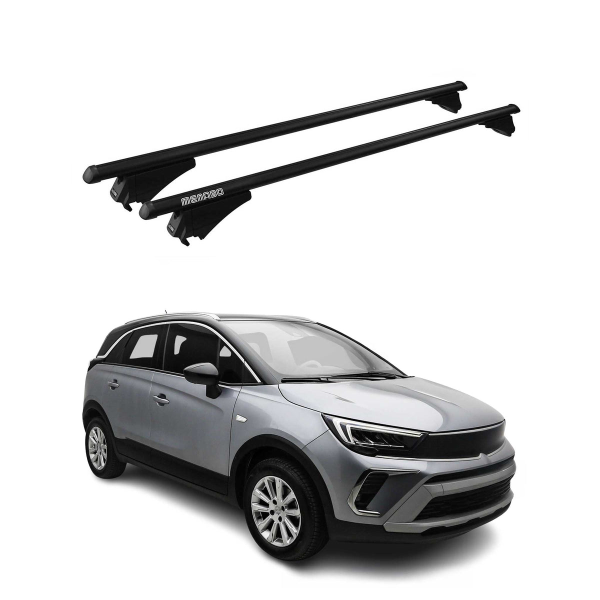 Menabo Dachträger für Opel Crossland / Crossland X 2019-2024 75kg Alu Schwarz 2x Namma Markt