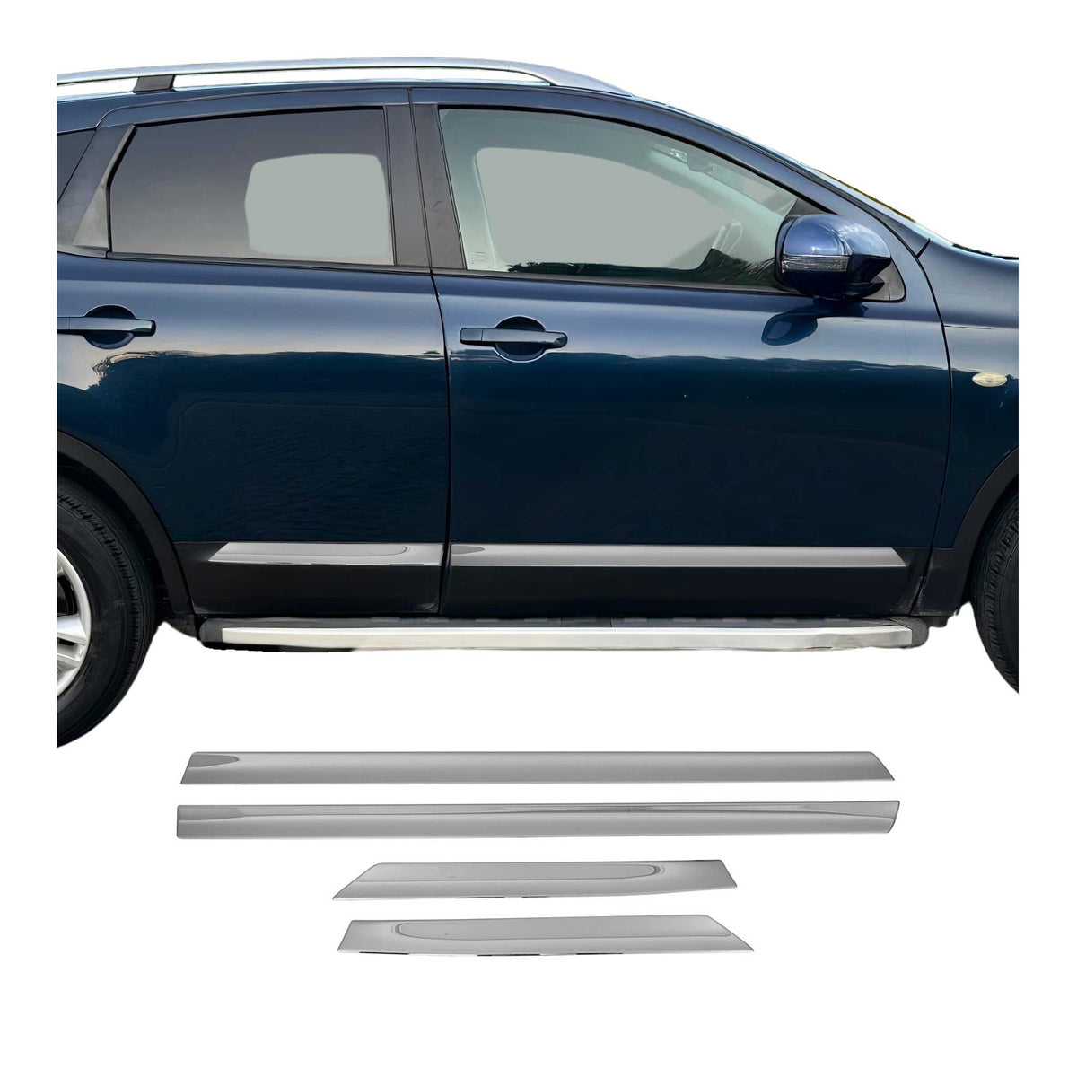 Seitentürleiste Türschutzleiste für Nissan Qashqai J10 2006-2014 Edelstahl 4x
