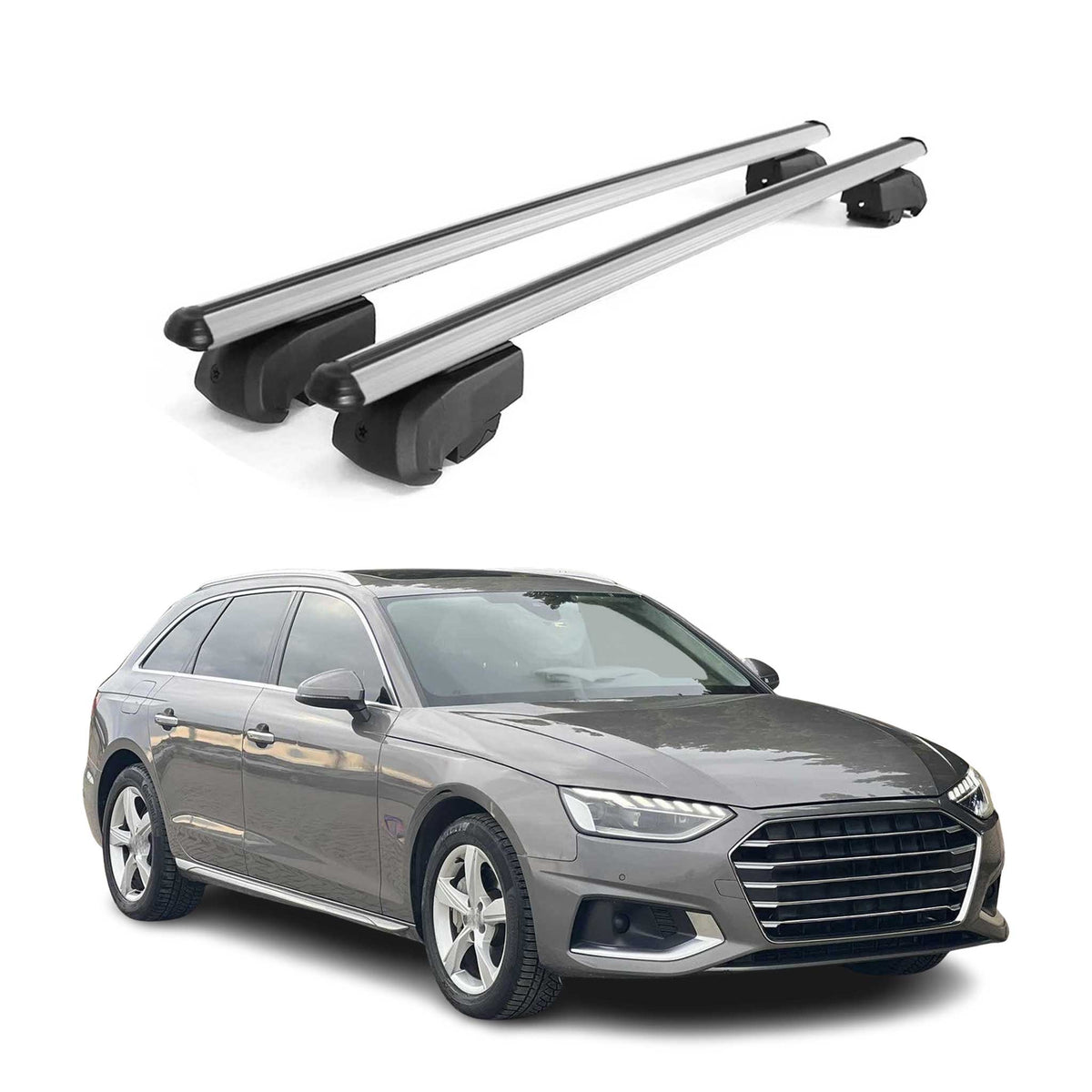 Dachträger Grundtäger für Audi A4 B9 Avant 2016-2025 75kg Aluminium Silber 2 tlg