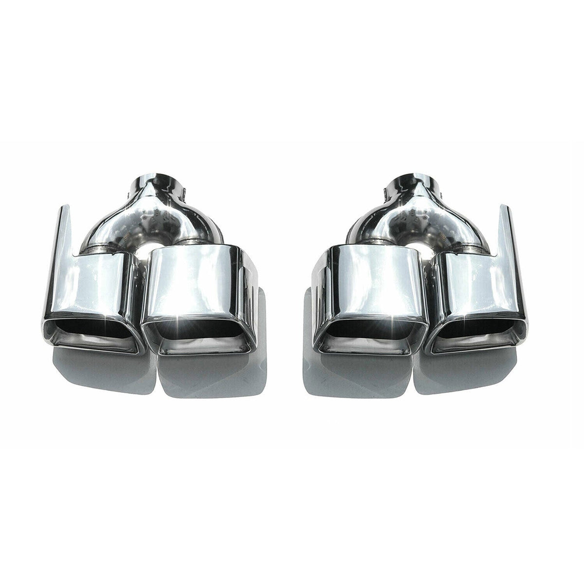 Auspuffblende Endrohr für Mercedes GL GLS 2006-2026 Doppel Edelstahl Chrom 2tlg