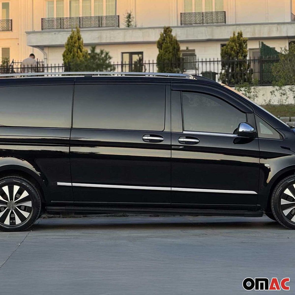 Seitentürleiste Türschutz für Mercedes Vito W447 Doppeltür L3 Langer Edelstahl