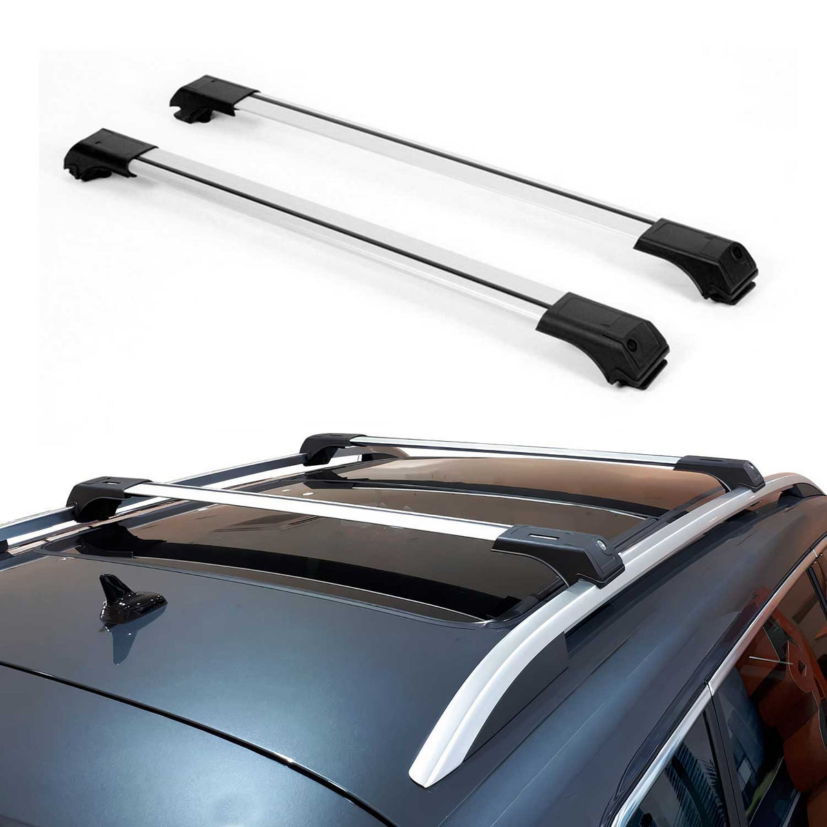Dachträger Grundtäger für Land Rover Freelander I 1998-2006 75kg Silber Alu 2tlg