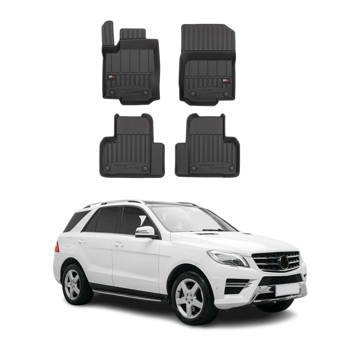 OMAC Gummi Fußmatten für Mercedes M Klasse W166 GLE C292 2011-2019 Premium 4x