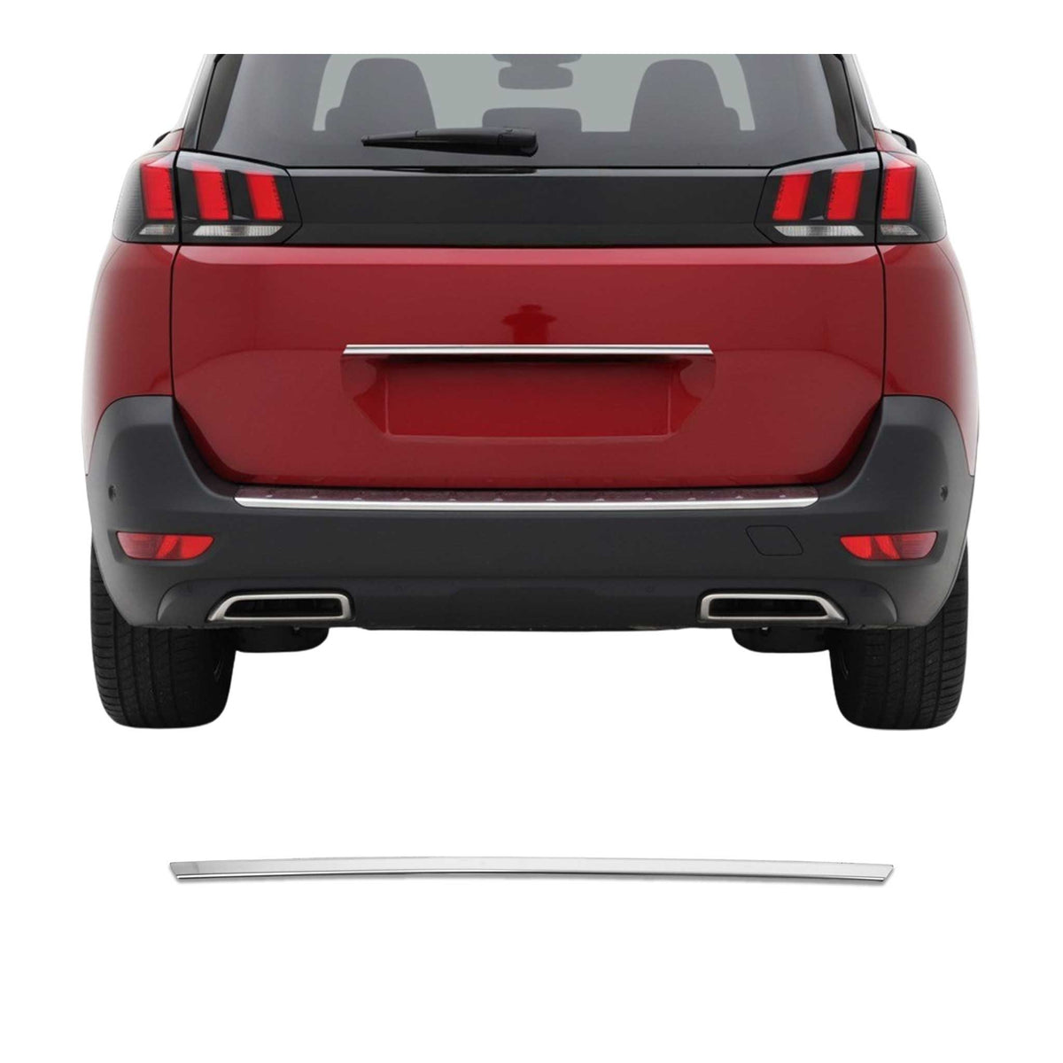 Kofferraumleiste Heckklappe Leiste für Peugeot 5008 II 2017-2024 Edelstahl Chrom