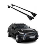 Dachträger Grundträger für Infiniti QX70 2013-2019 75kg Stahl Schwarz 2 tlg