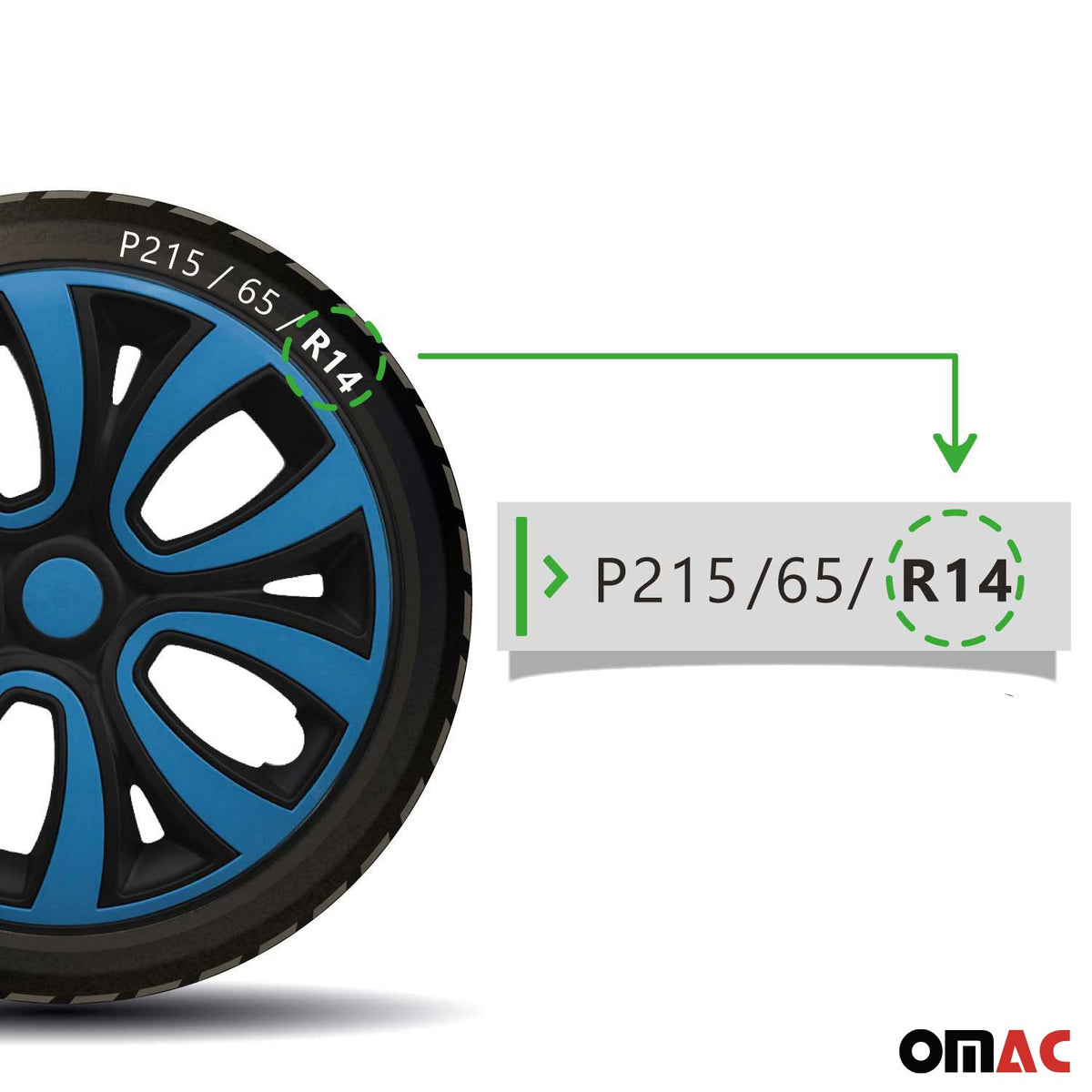 4x Radblenden Radzierblenden Radkappen für 14" Zoll Stahlfelgen Blau Schwarz