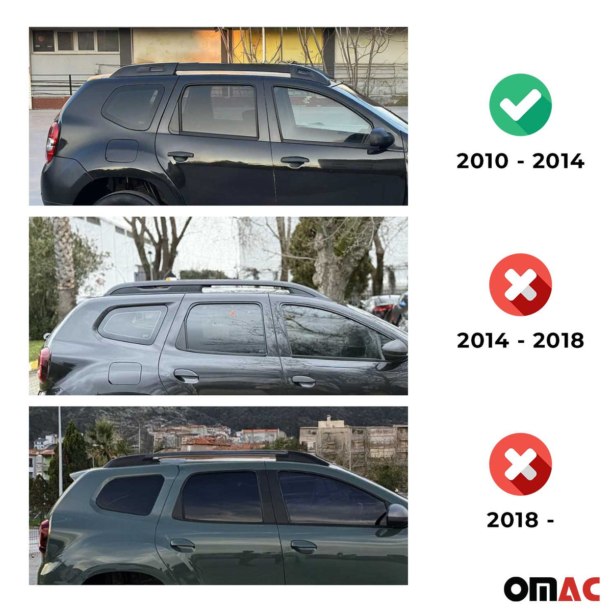 Dachträger Gepäckträger für Dacia Duster I 2010-2013 Vor-Facelift Alu Schwarz