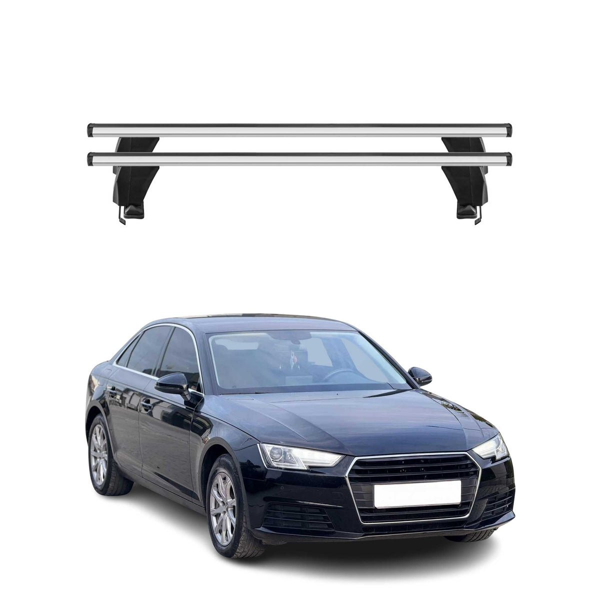 Menabo Dachträger Grundtäger für Audi A4 B9 Limo 2016-2025 50kg Alu Silber 2 tlg