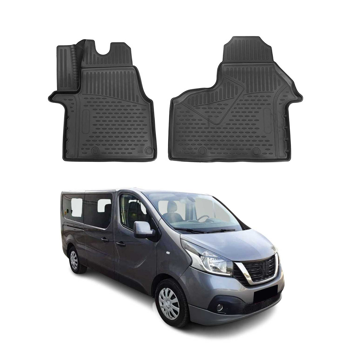 OMAC Gummimatten Fußmatten für Nissan NV300 2016-2021 TPE Automatten Schwarz 2x
