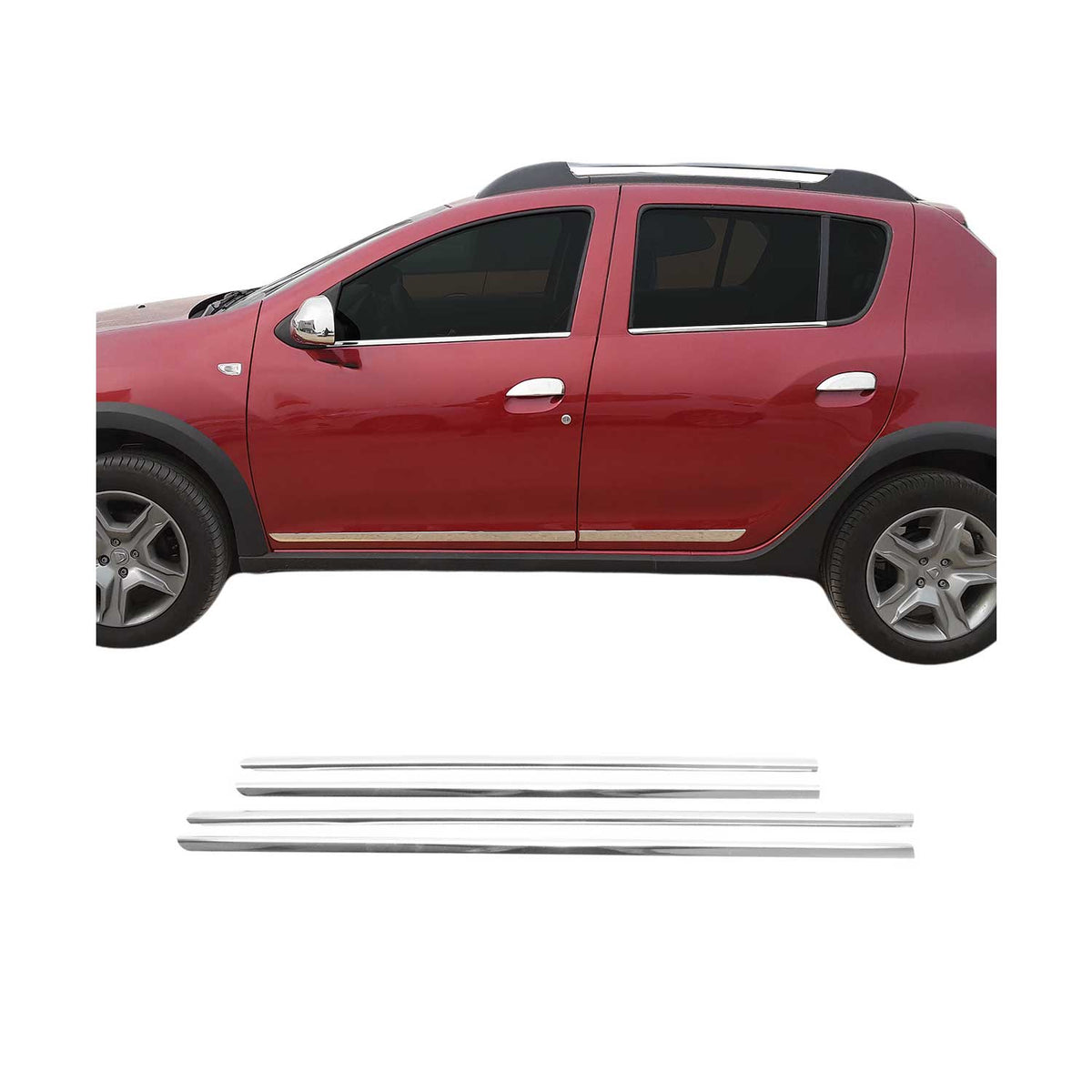Fensterleisten Zierleisten für Renault Thalia 2013-2020 Edelstahl Chrom 4tlg