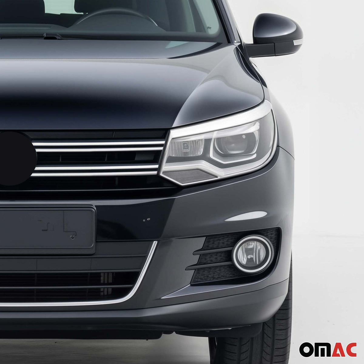 Scheinwerfer Leisten Scheinwerferblende für VW Tiguan 2011-2016 Chrom ABS 2tlg