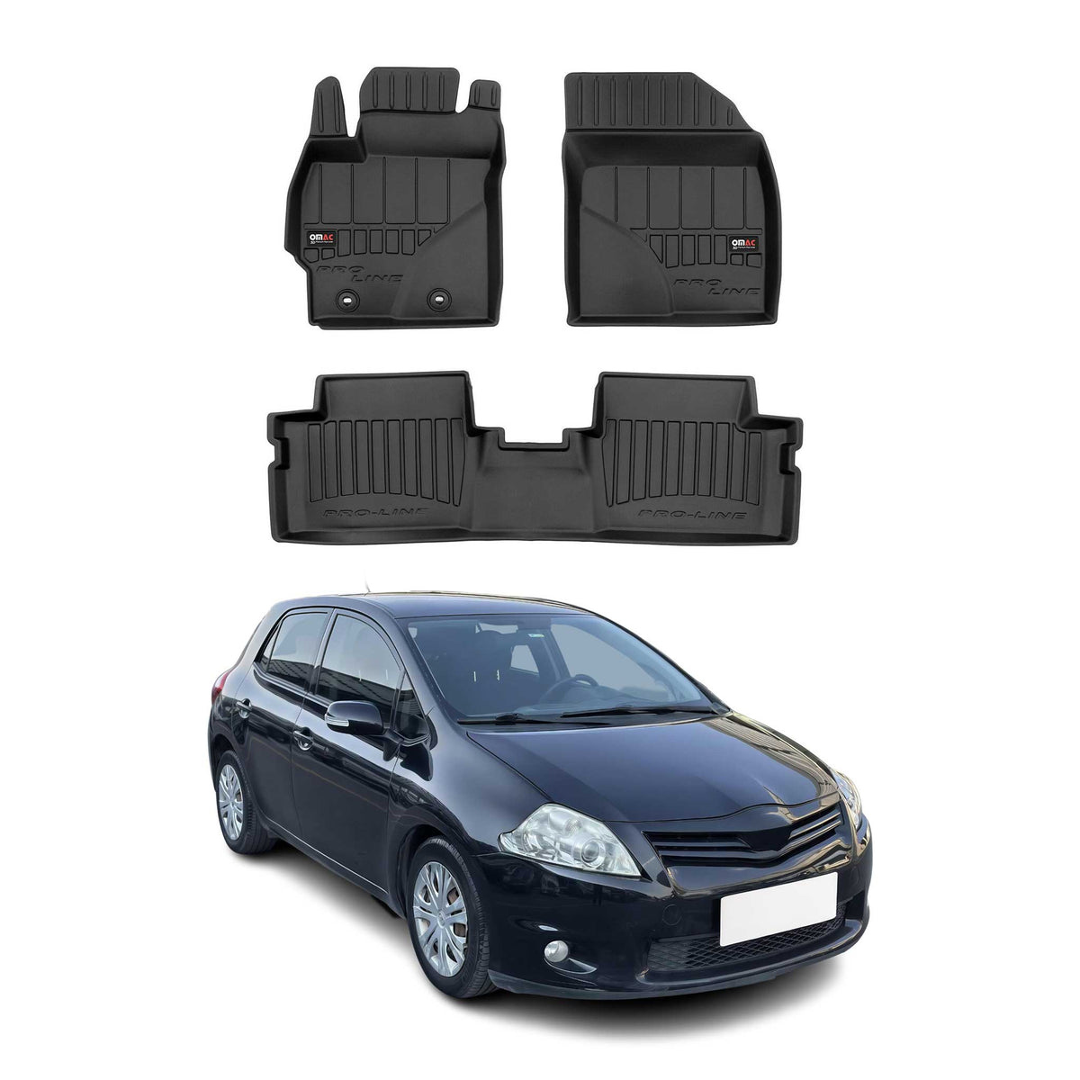 OMAC Gummi Fußmatten für Toyota Auris 2006-2013 Premium TPE Automatten 3tlg